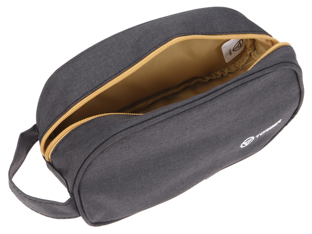 Несессер TORBER, дорожный, чёрный/бежевый, полиэстер 300D, 23 х 12 х 10 см-3