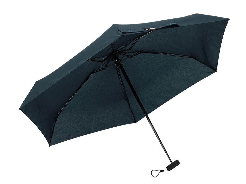 Зонт складной женский TORBER, механика, 5 сложений, синий, каркас алюминий, эпонж, пластиковая ручка, диаметр 91 см-2