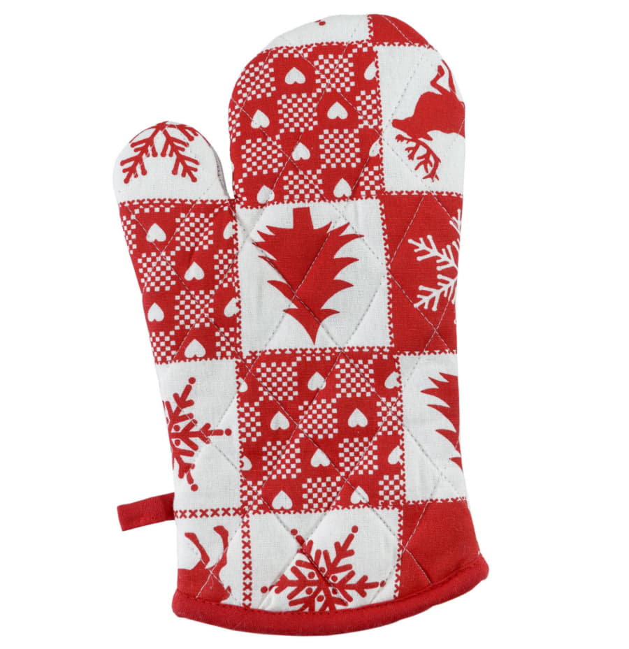 Подарочный набор  для кухни  "Новогодний",хлопок 100%, фартук и прихватки, белый, красный-3