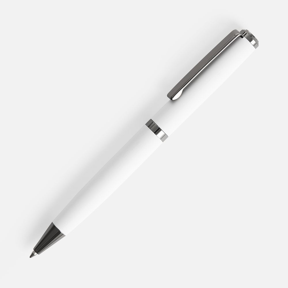 Ручка шариковая Inkish Gunmetal в футляре, белая-0