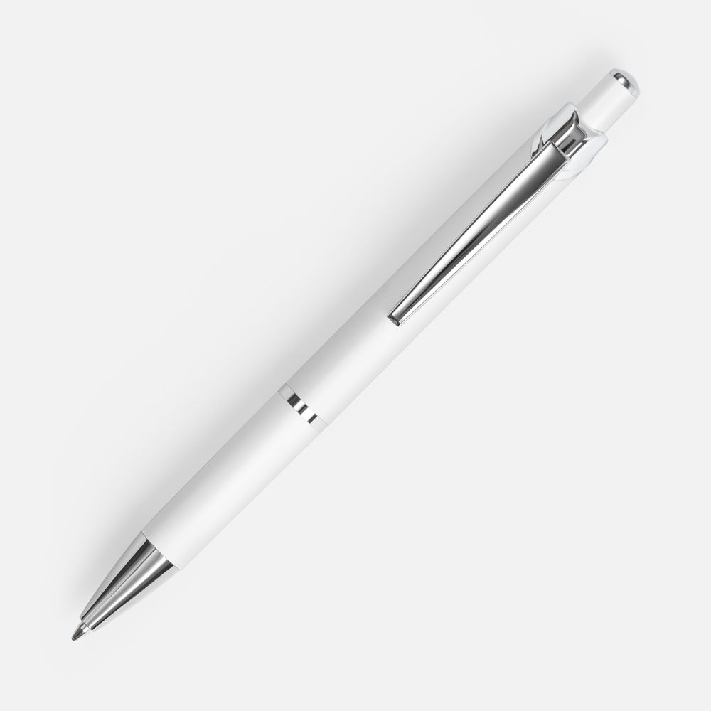 Ручка шариковая Chromos Soft Touch, белая-1