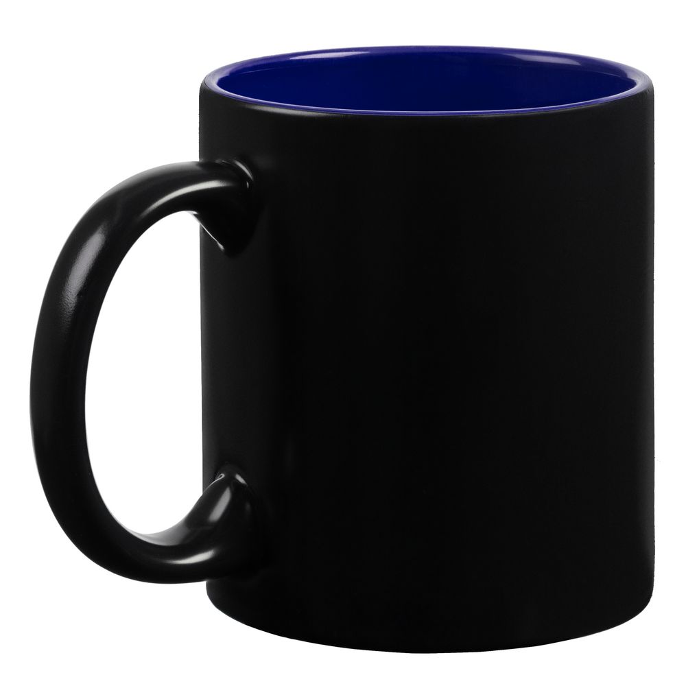 Кружка-хамелеон On Display, матовая, черная с синим-1