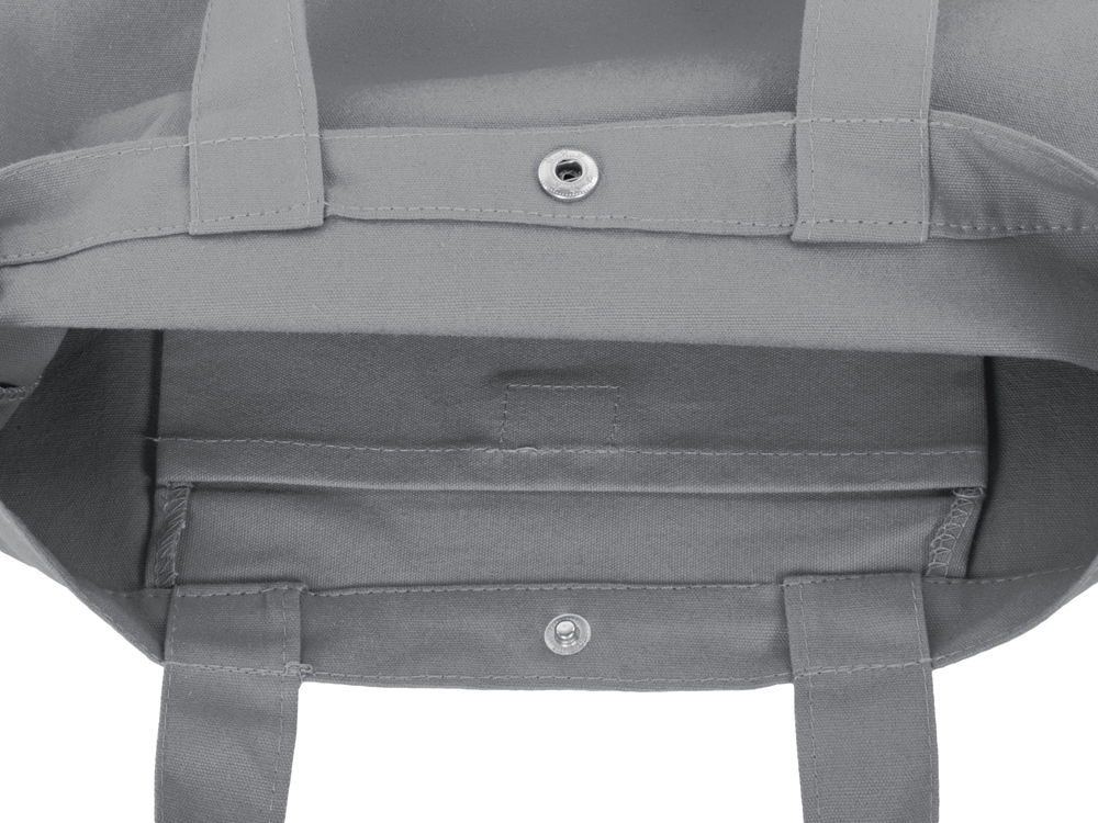 Сумка Helfer из хлопка на кнопке с регулирующейся лямкой, серый-5