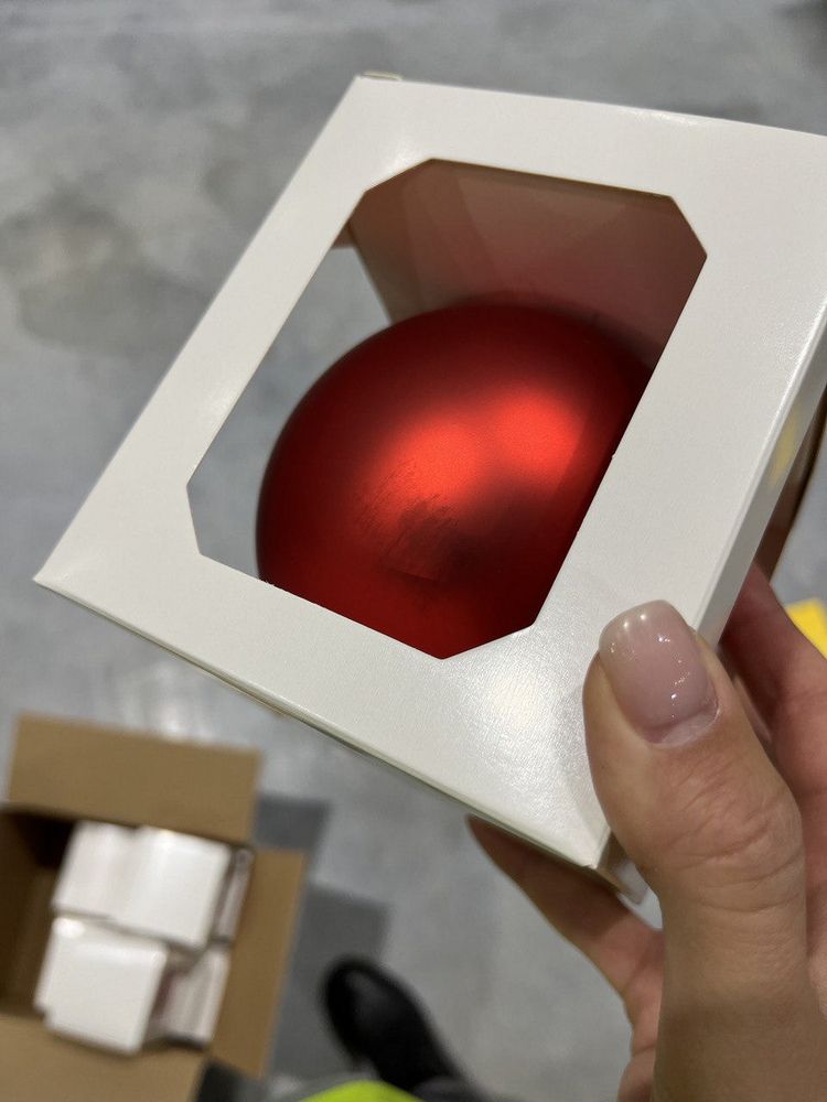 Оформительский шар Finery, 10 см, матовый красный-2