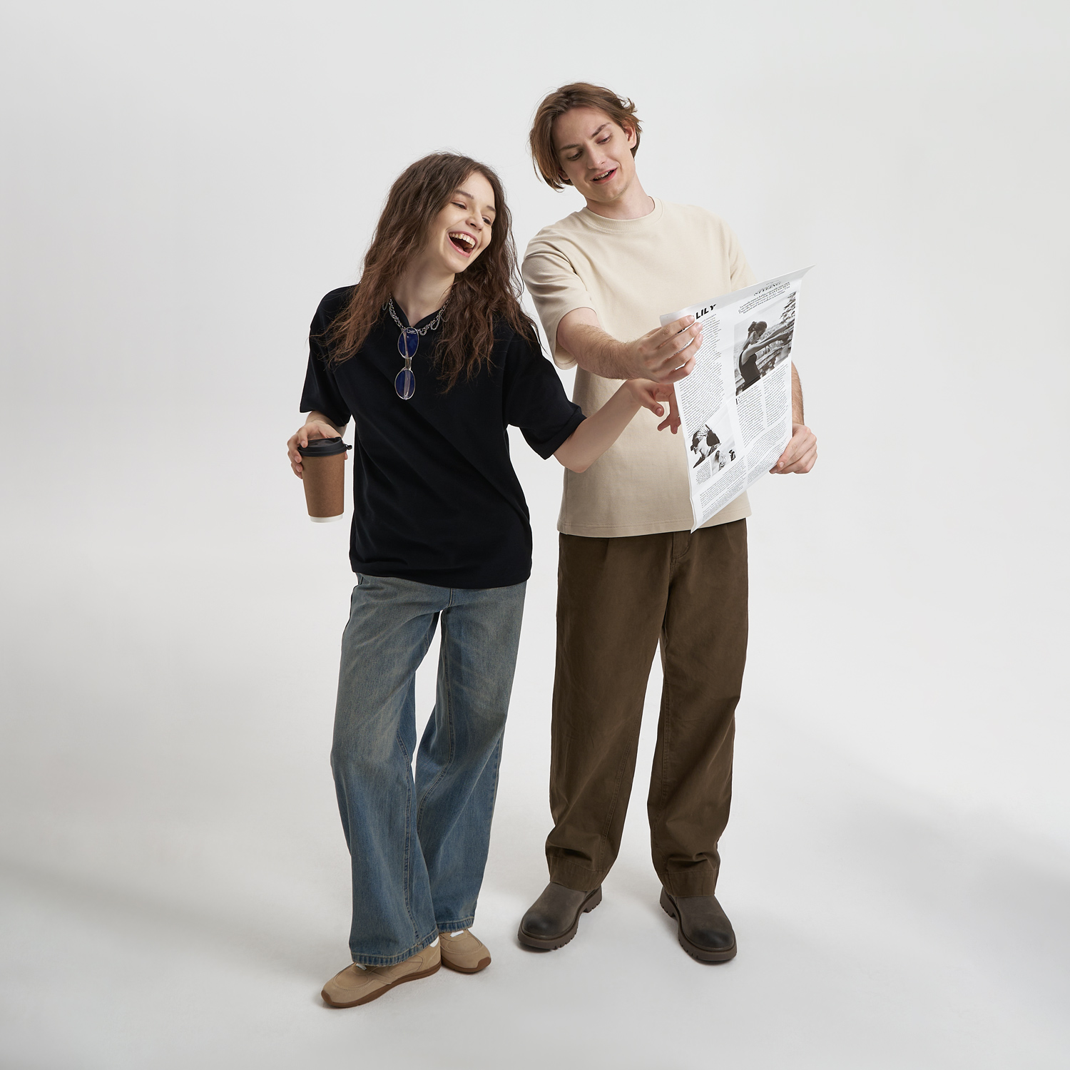 Футболка унисекс премиум AURA, бежевый-11