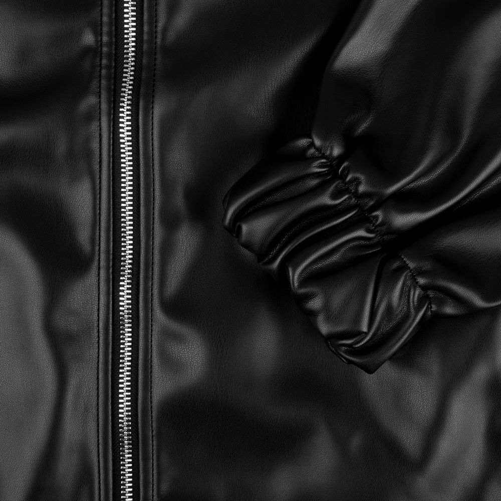 Бомбер из искусственной кожи Univer, черный-3