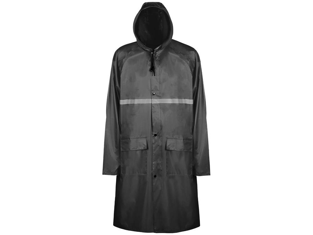Длинный дождевик Lanai из полиэстера со светоотражающей тесьмой, черный-2