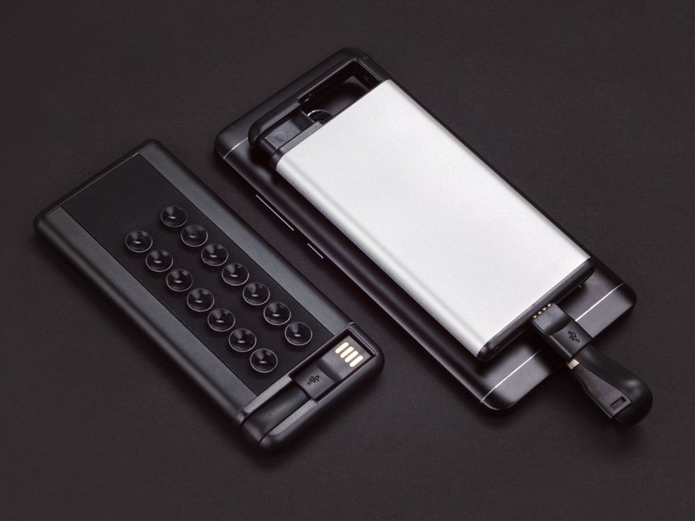 Портативное зарядное устройство Octopus, серебристый-7