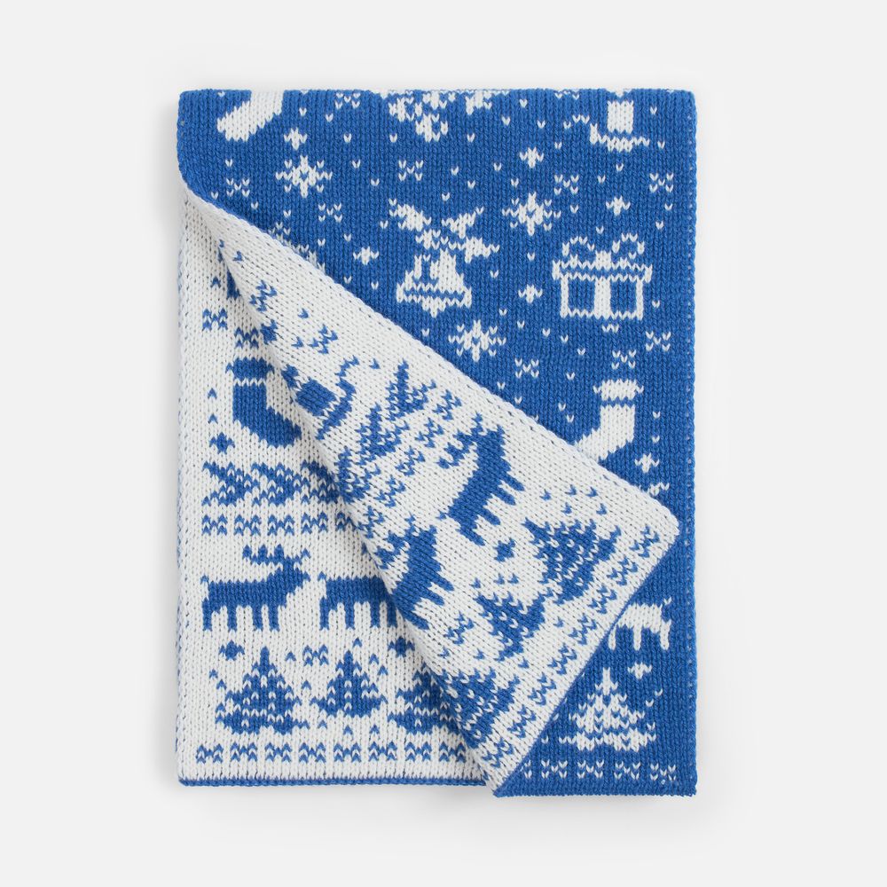 Шарф Holidale, синий с молочным-1