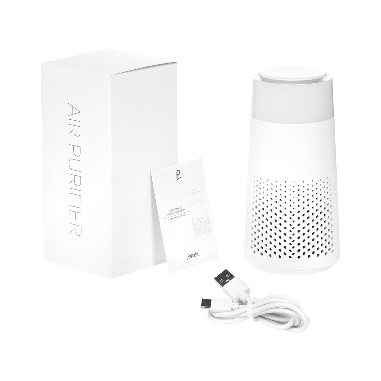 Очиститель воздуха с подсветкой Пьюр (Pure), белый-12