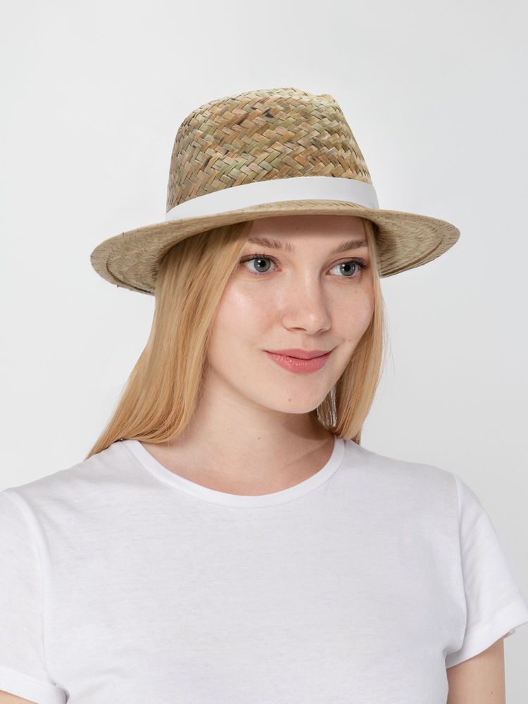 Шляпа Daydream, бежевая с белой лентой-3
