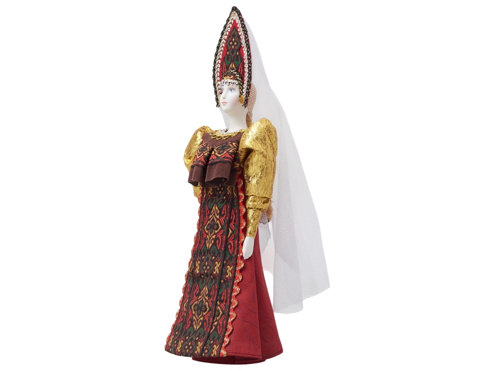 Подарочный набор: кукла фарфоровая, мед, красный-12