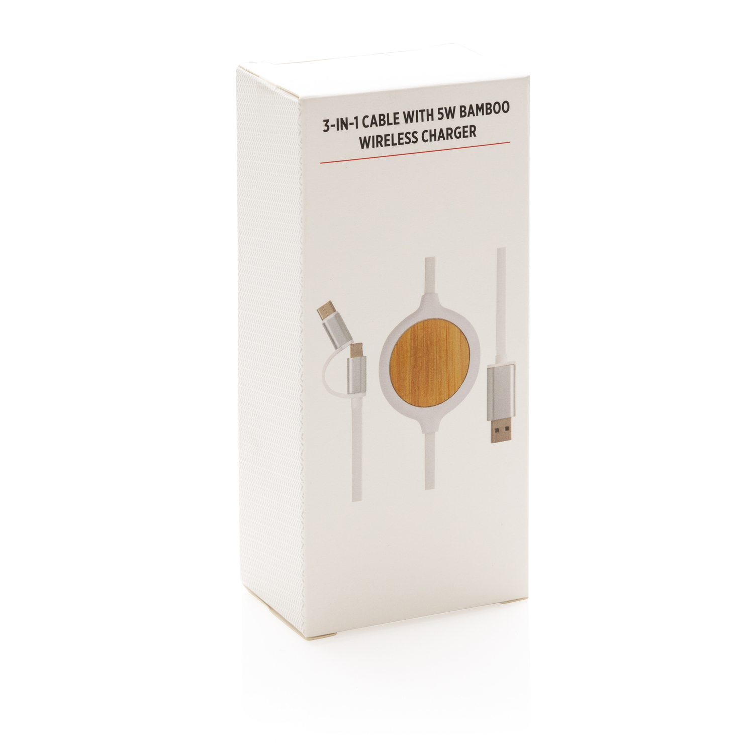 Кабель 3 в 1 с бамбуковой док-станцией для беспроводной зарядки, 5 Вт-7