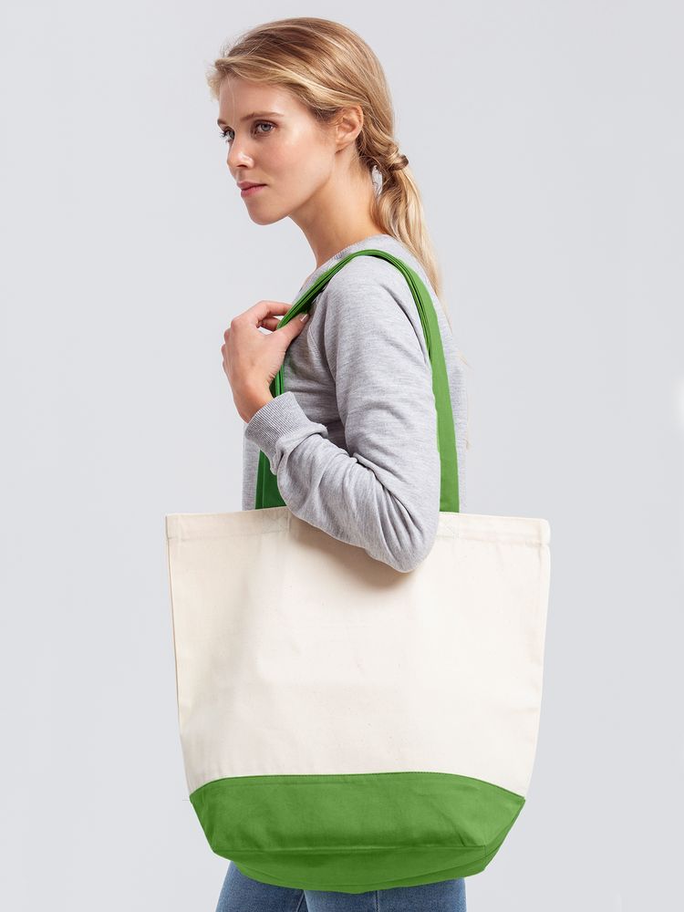 Холщовая сумка Shopaholic, ярко-зеленая-6