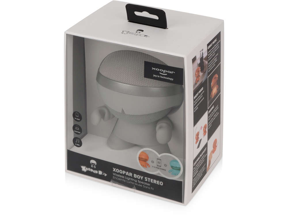 Портативная колонка X5 XOOPAR BOY STEREO, серебристый-8
