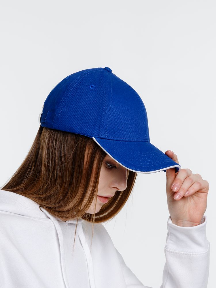 Бейсболка Spiker, ярко-синяя с белым-4