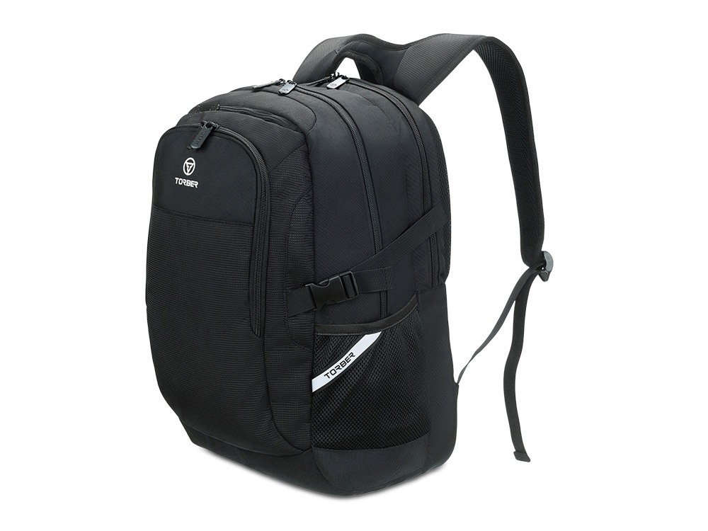 Рюкзак TORBER МЕГАПОЛИС с отделением для ноутбука 16, чёрный, полиэстер, 47 х 34 x 28 см-1