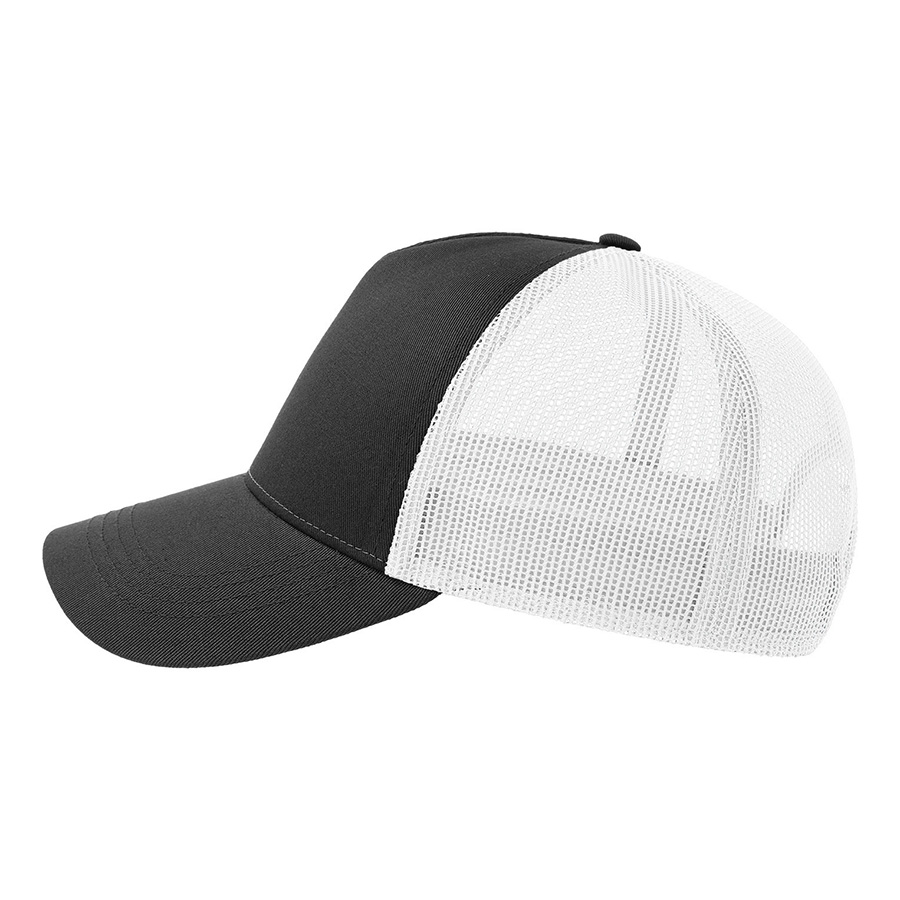 Бейсболка RAPPER COTTON-S, 5 клиньев, пластиковая застёжка, черный, белый-3