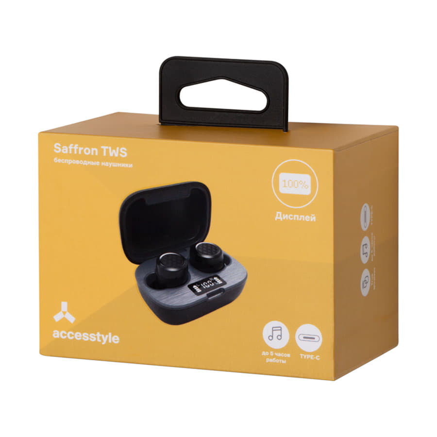 Беспроводные наушники Accesstyle Saffron TWS, черный, черный-2