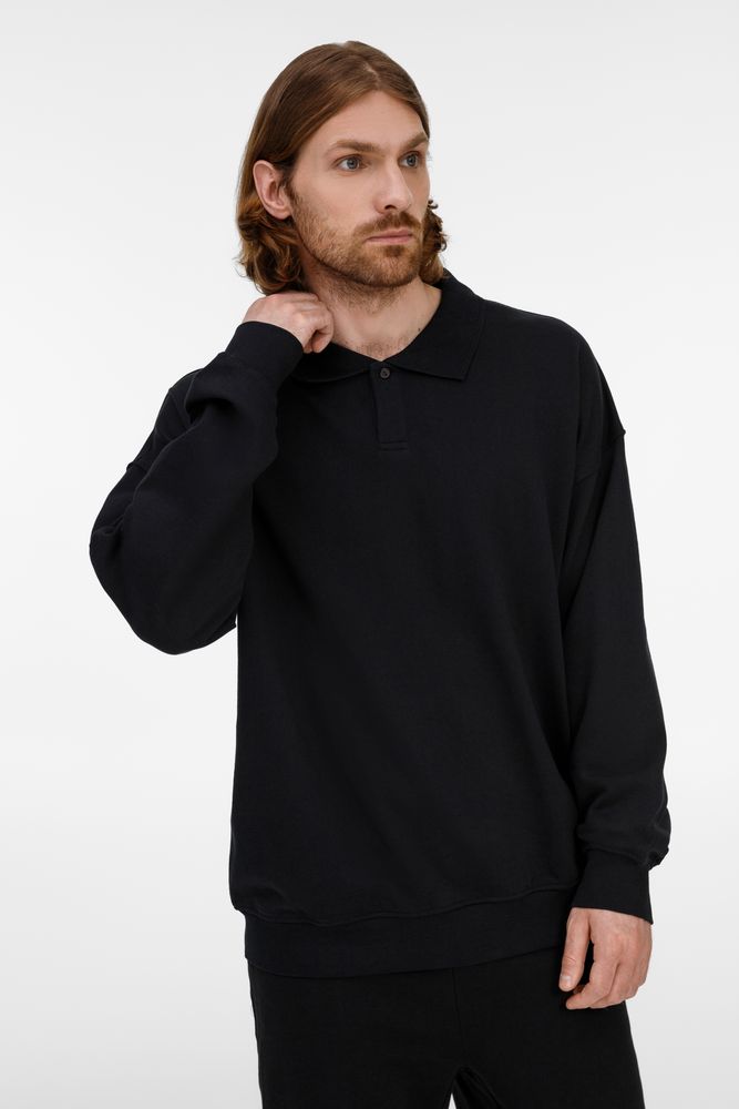 Свитшот оверсайз унисекс S6, черный-1