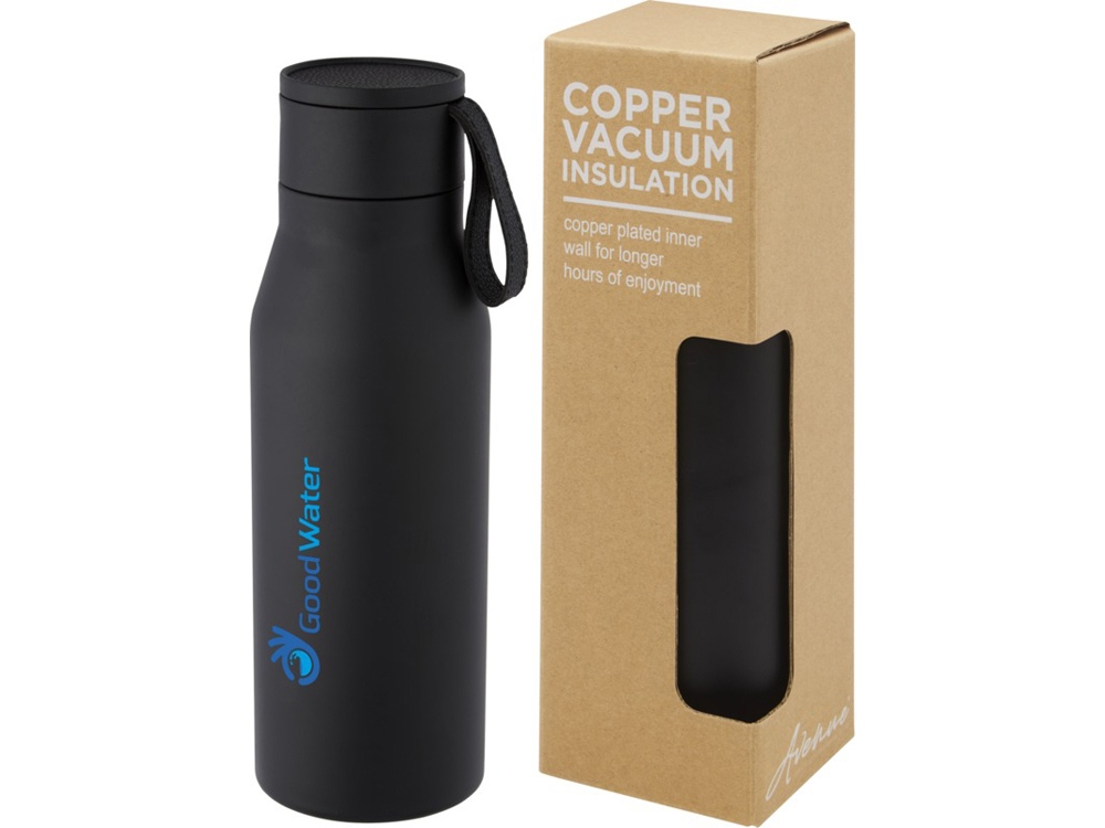 Ljungan Бутылка объемом 500 мл с медной вакуумной изоляцией, ремешком и крышкой, черный-6