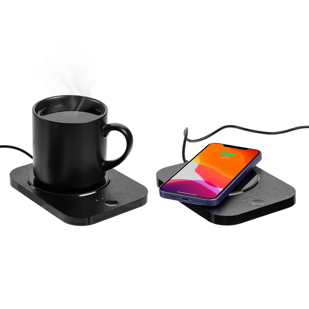 Кружка с подогревом и беспроводной зарядкой dualBase plus, черная-4