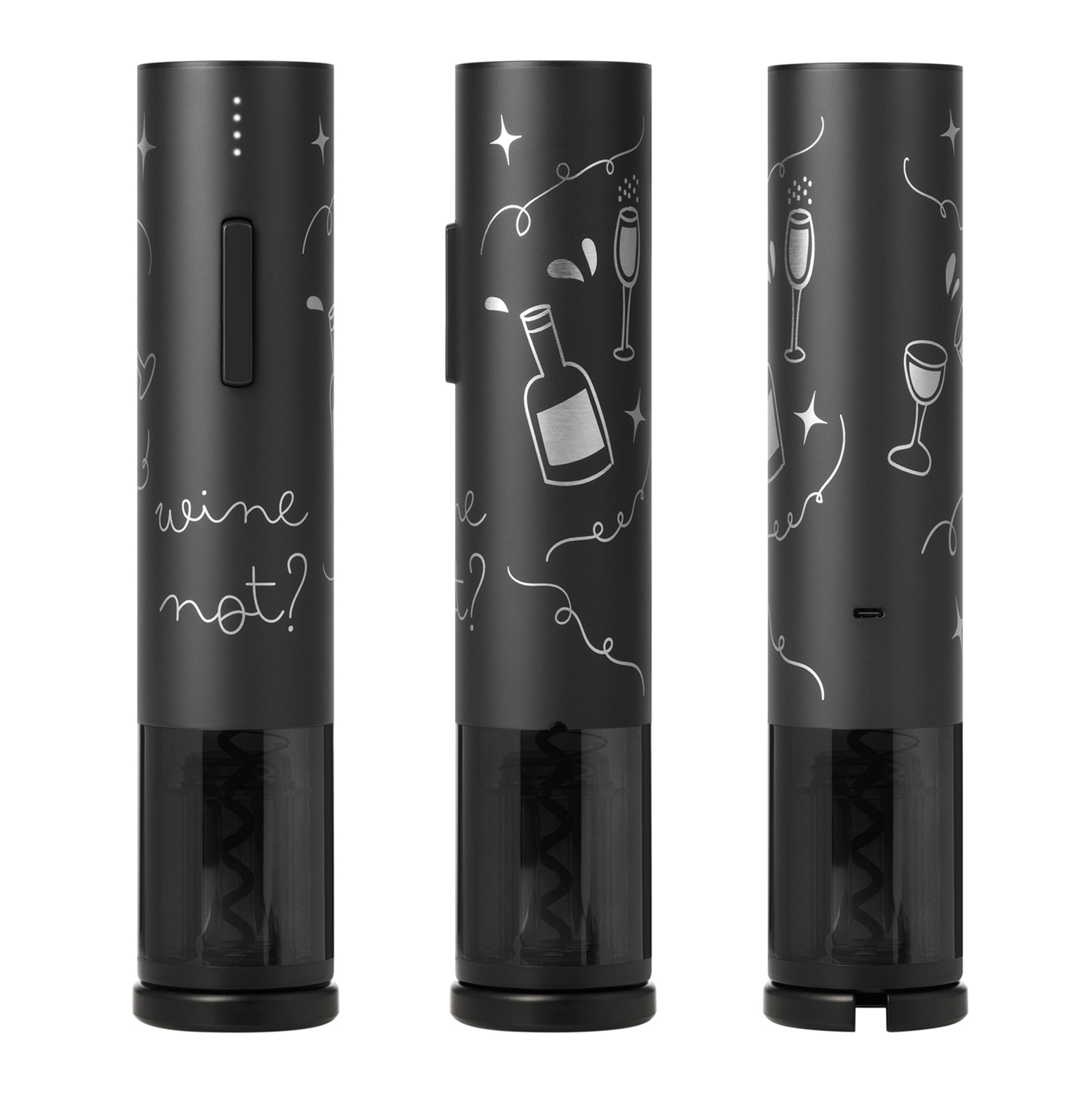 Набор для вина с электрическим штопором Сакраменто (Sacramento), черный-11