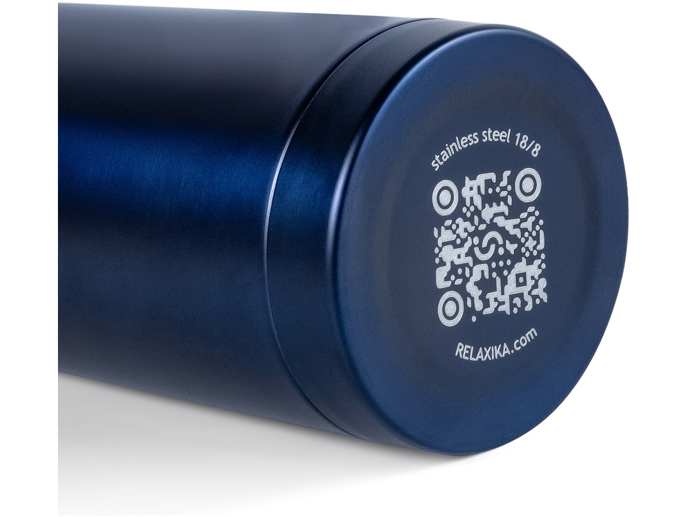Термос Relaxika 101 (1 литр), темно-синий (без лого)-9