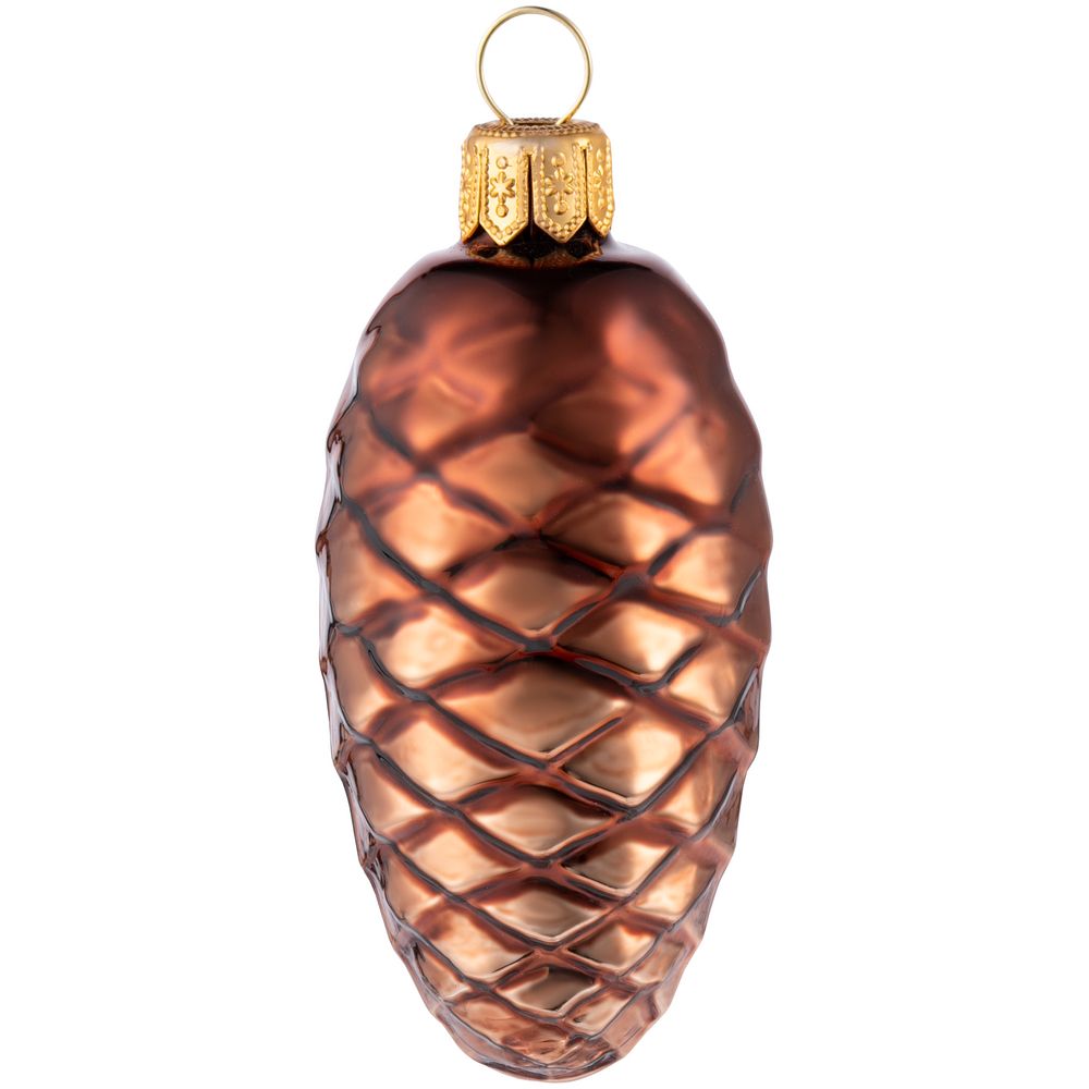 Елочная игрушка «Шишка», коричневая-0