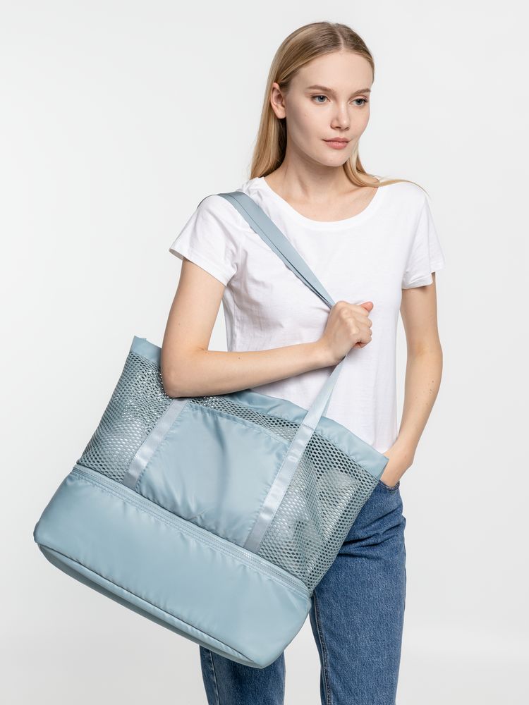 Шопер с термоотделением Verkko, серо-голубой-4