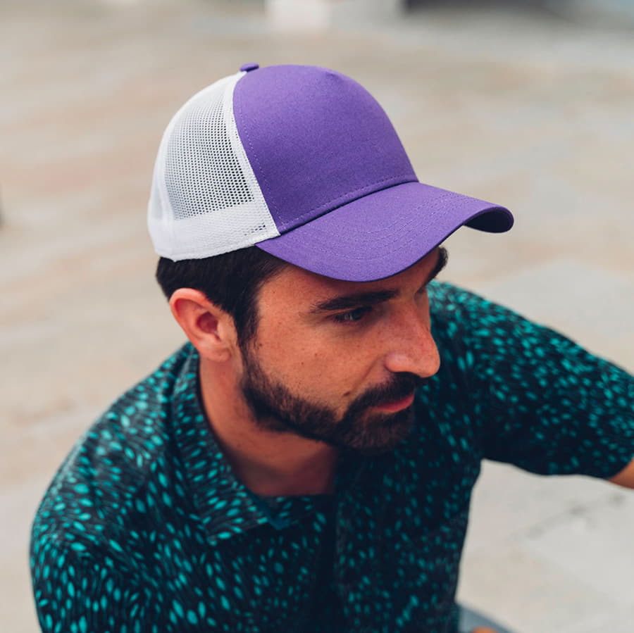 Бейсболка RAPPER COTTON, 5 клиньев, пластиковая застежка, белый-3