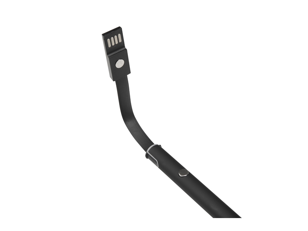 Ручка шариковая с кабелем USB, черный-3
