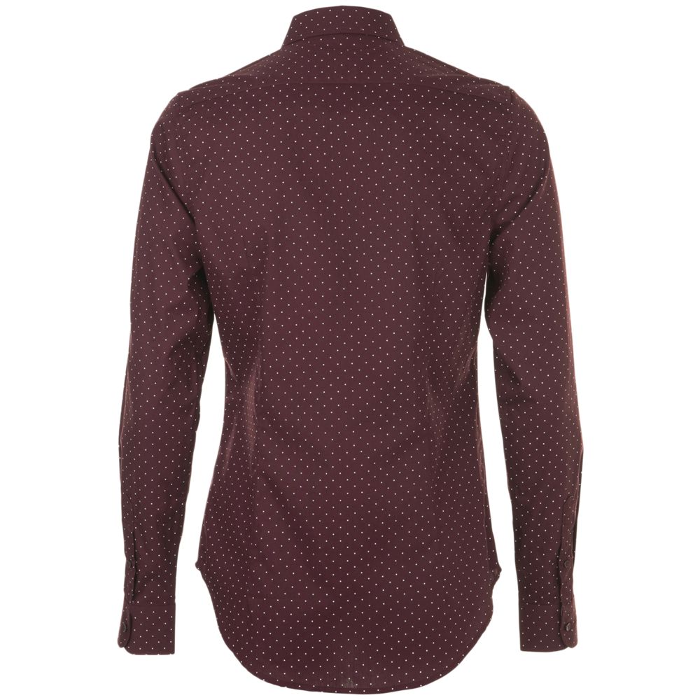 Рубашка женская Becker Women, бордовая с белым-1