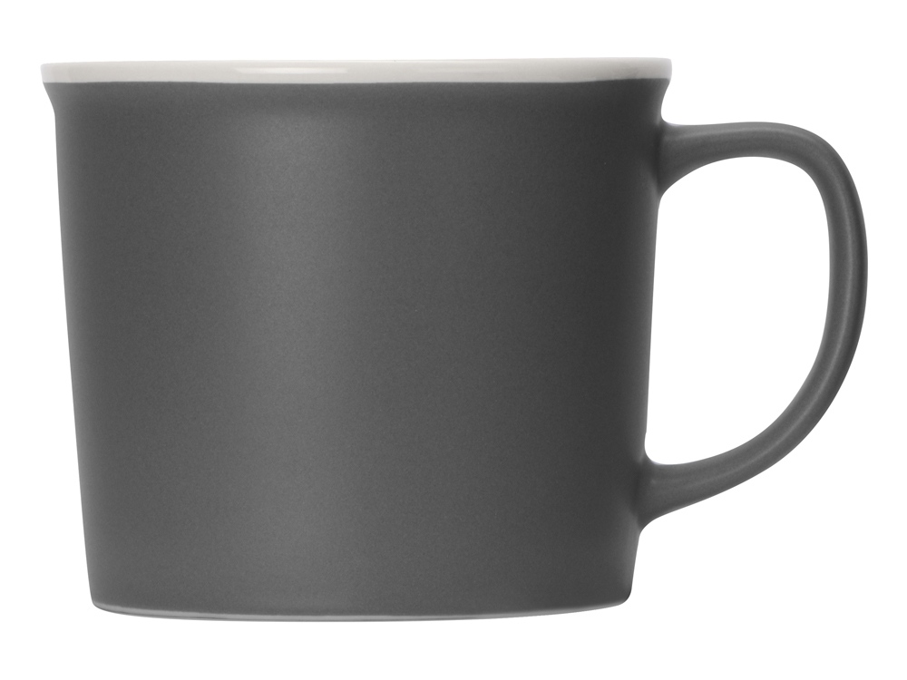 Матовая кружка Nancy 360 мл цветная снаружи, белая внутри, серый-1