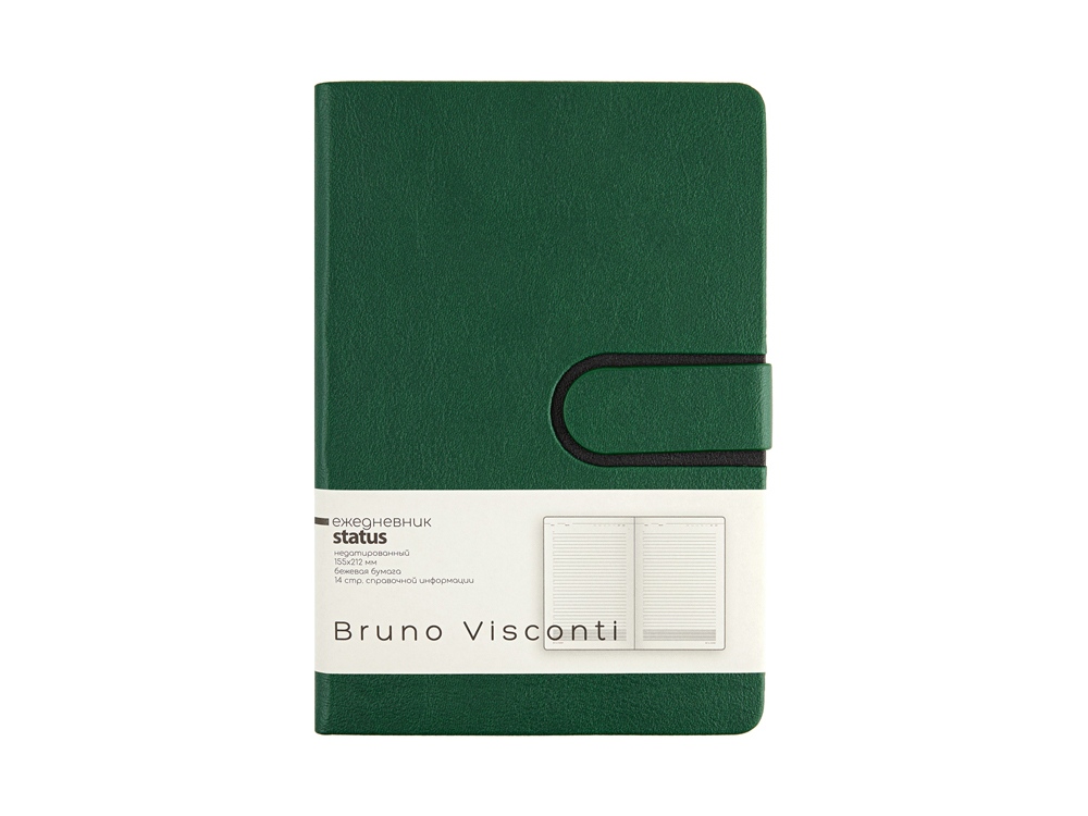 Ежедневник недатированный А5 Status, зеленый-1