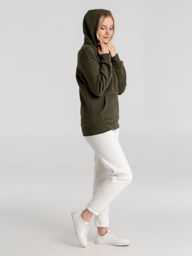 Толстовка с капюшоном унисекс King, хаки-5