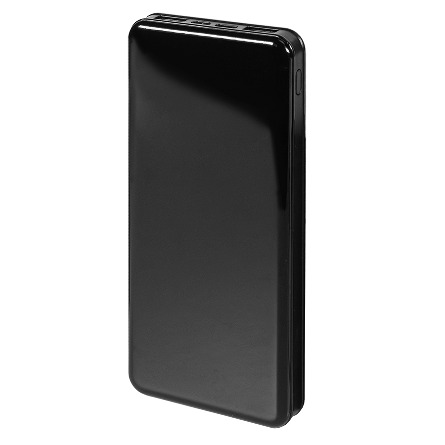 Универсальный аккумулятор Sleek 10 (10000 мАч), черный, 14х6.8х1,5 см, черный-0