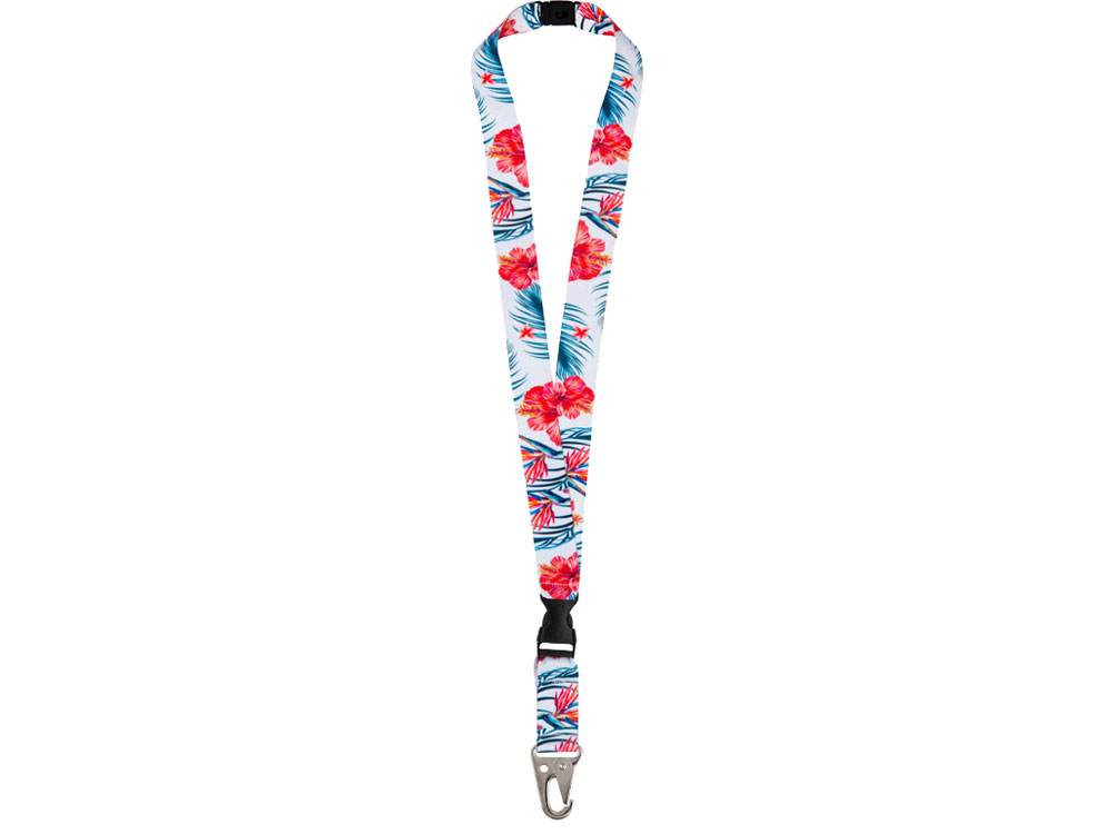 Ланъярд 2,5 см под сублимацию с большим карабином, межуровневым замком и замком обрыва-2