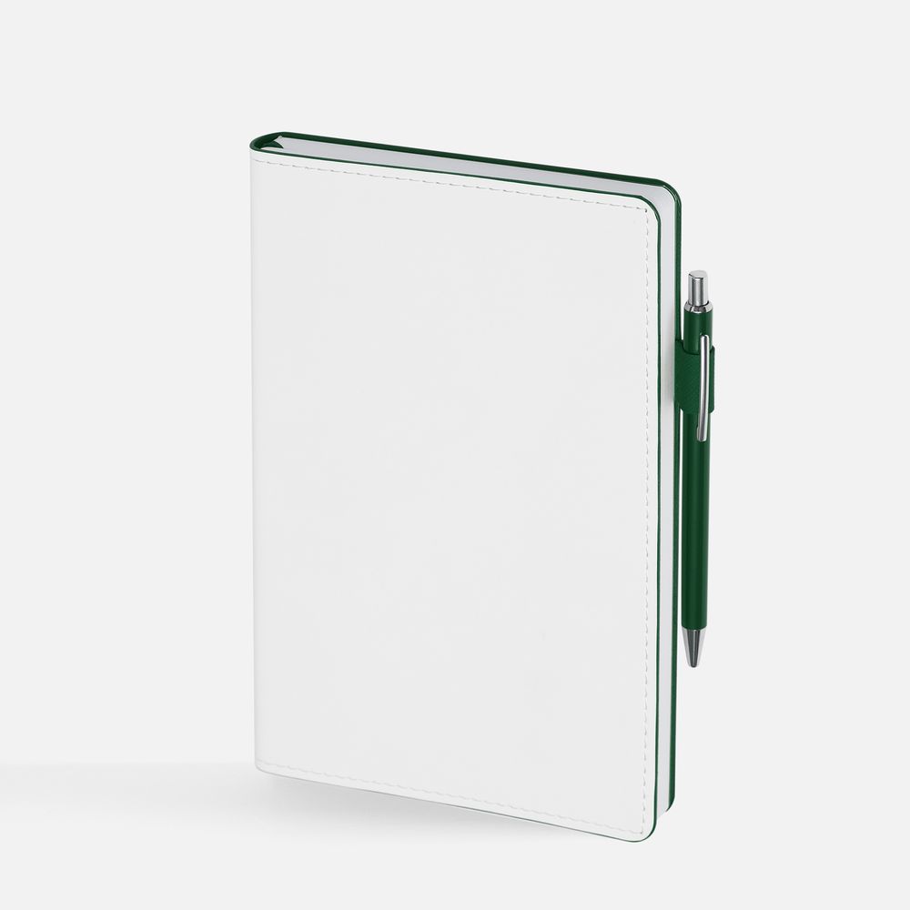 Ежедневник White Shall, недатированный, бело-зеленый-2
