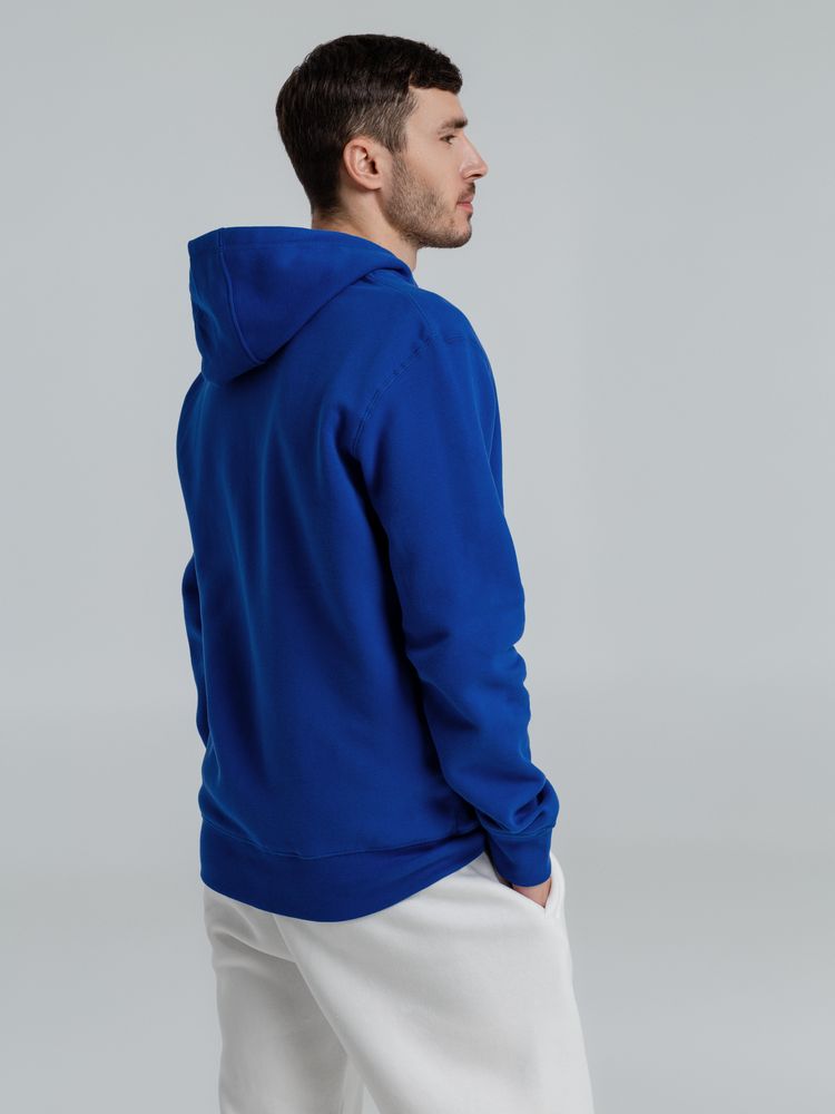 Толстовка на молнии с капюшоном унисекс King, ярко-синяя-3