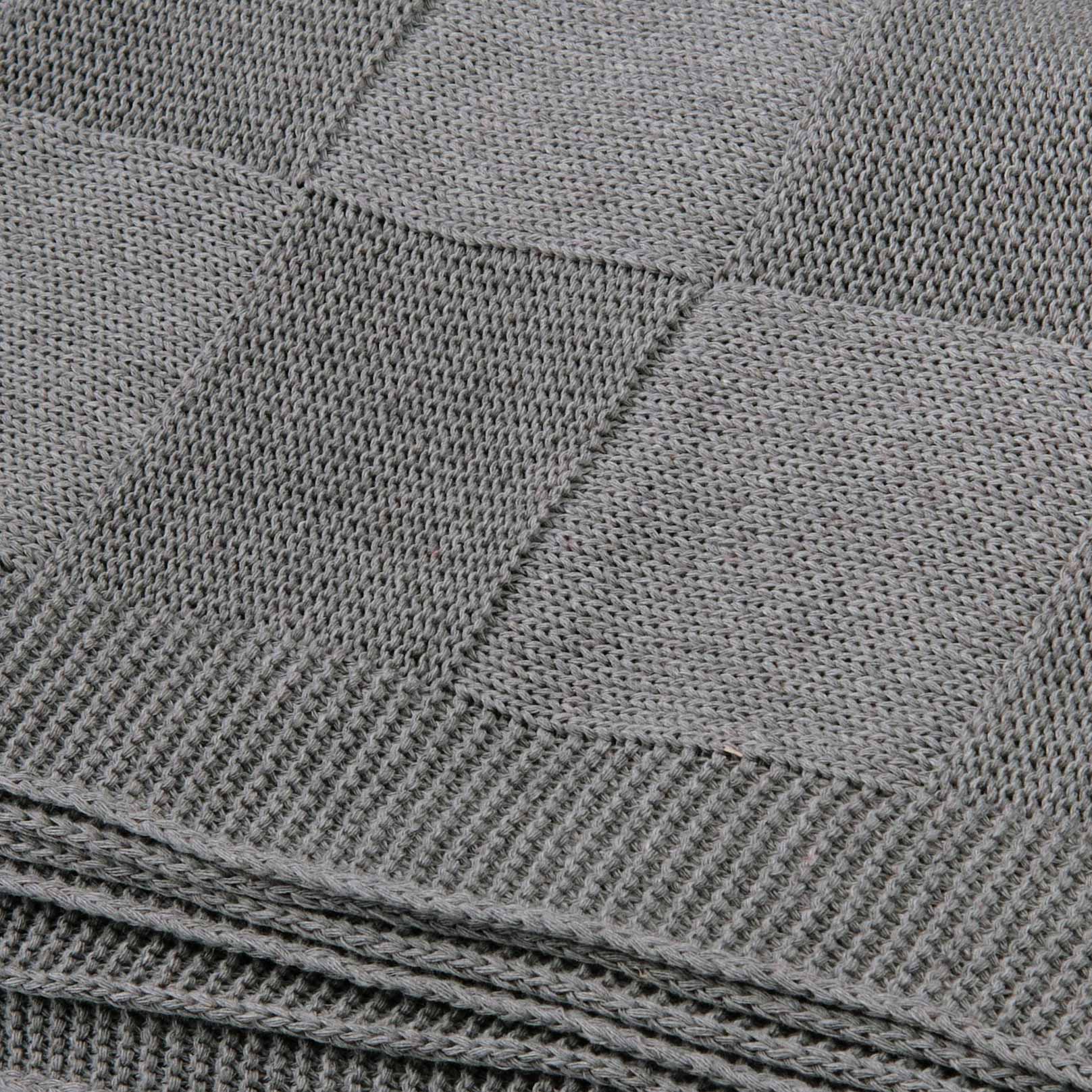 Плед Cella вязаный, серый (без подарочной коробки)-3