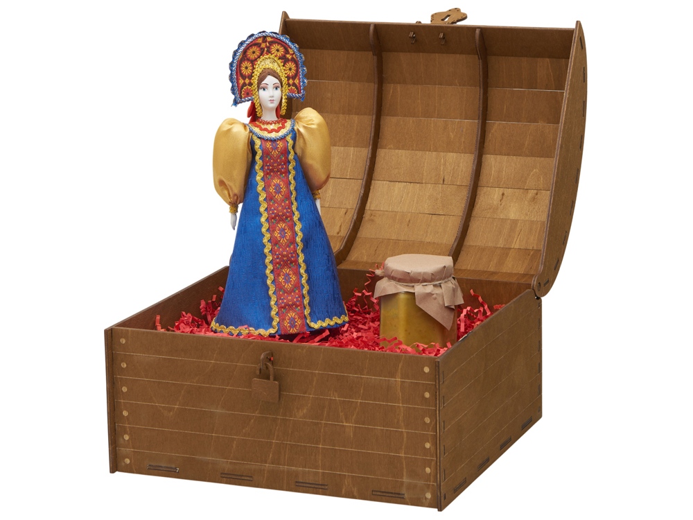 Подарочный набор: кукла фарфоровая, крем-мед, красный-3