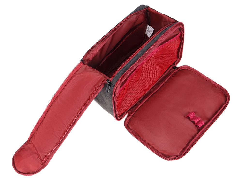 Несессер TORBER, дорожный, чёрный/бордовый, полиэстер 300D, 27 х 17 х 14 см-2