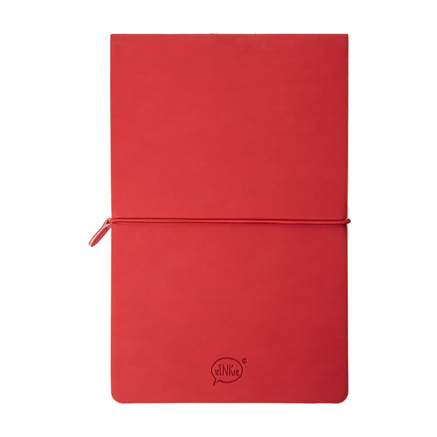 Бизнес-блокнот "Combi", 130*210 мм, бело-красный, кремовый форзац, гибкая обложка, в клетку/нелин, белый, красный-2