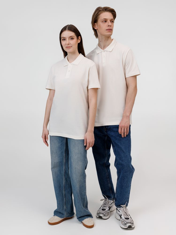 Рубашка поло унисекс Pulse, молочно-белая-7