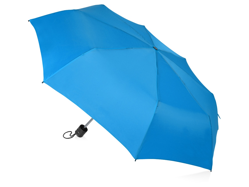 Зонт складной Columbus, механический, 3 сложения, с чехлом, голубой-1