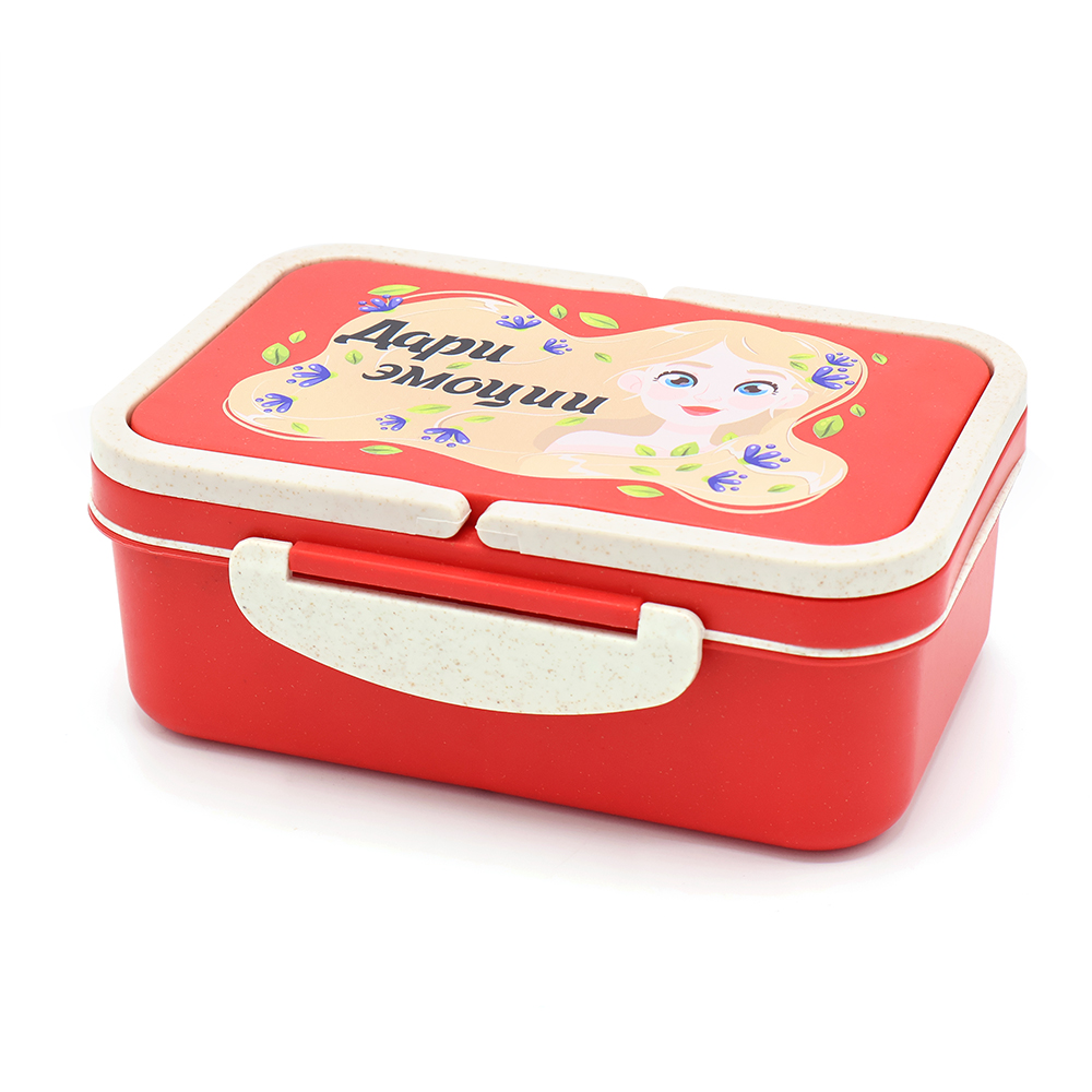 Ланчбокс (контейнер для еды) Inar из пшеничного волокна, Красный-2