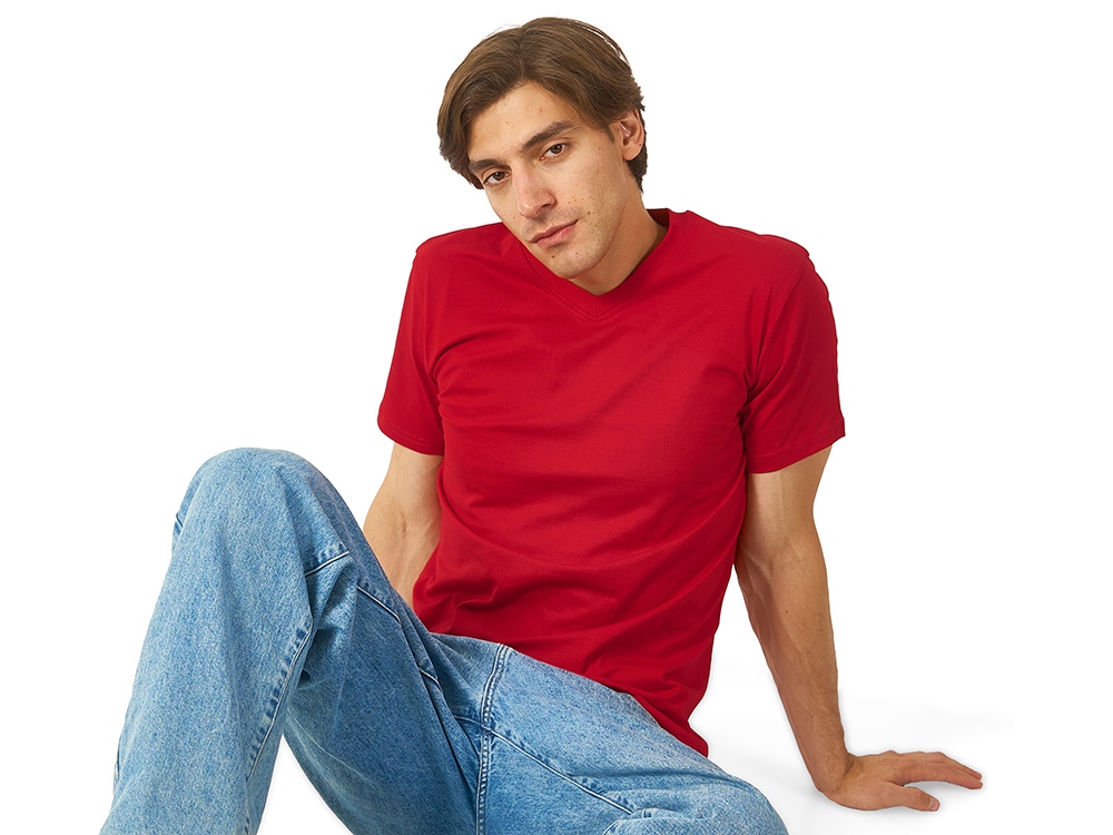 Футболка Heavy Super Club мужская с V-образным вырезом, красный-1