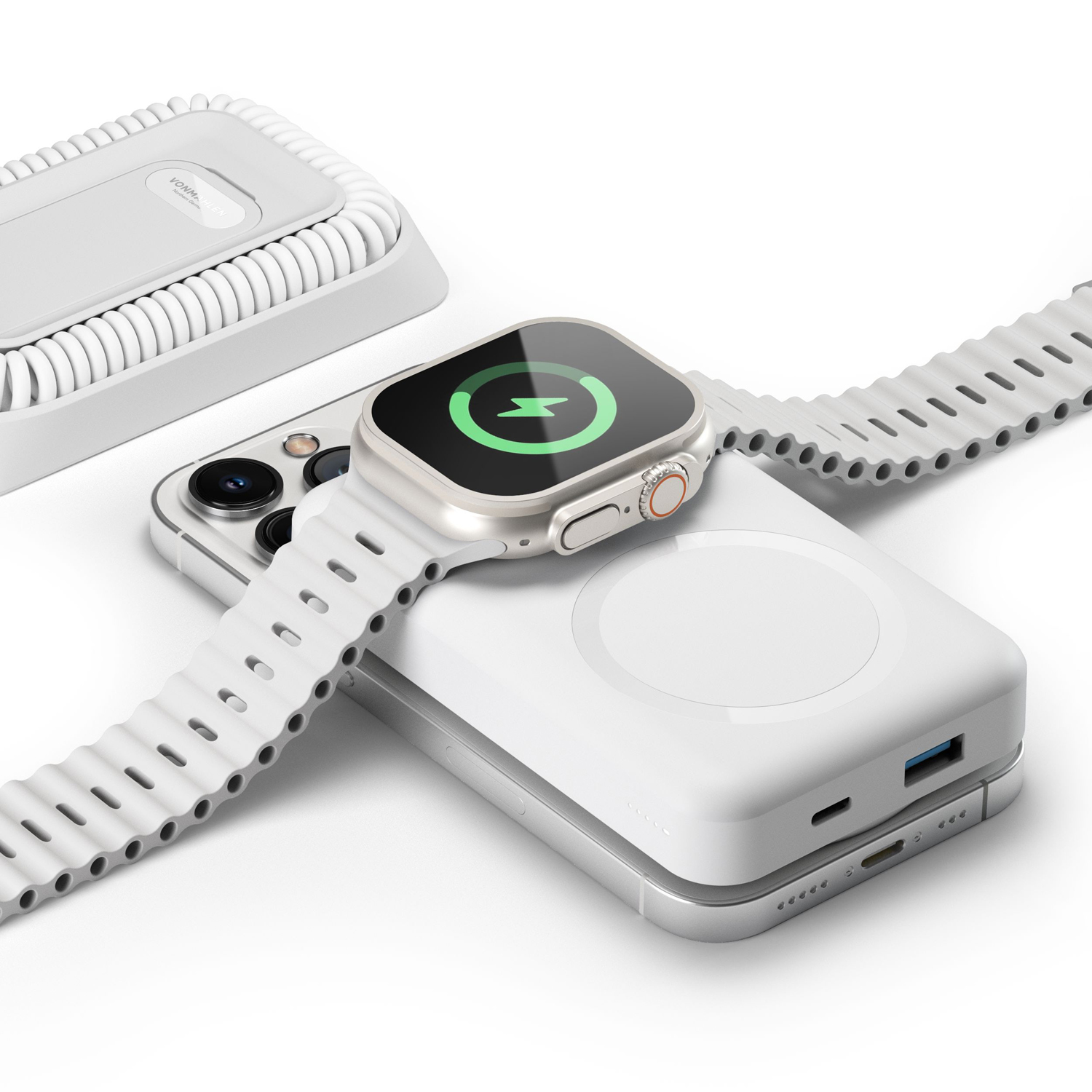 Магнитный внешний аккумулятор Allroundo Pro, 10 000 мАч, белый-6