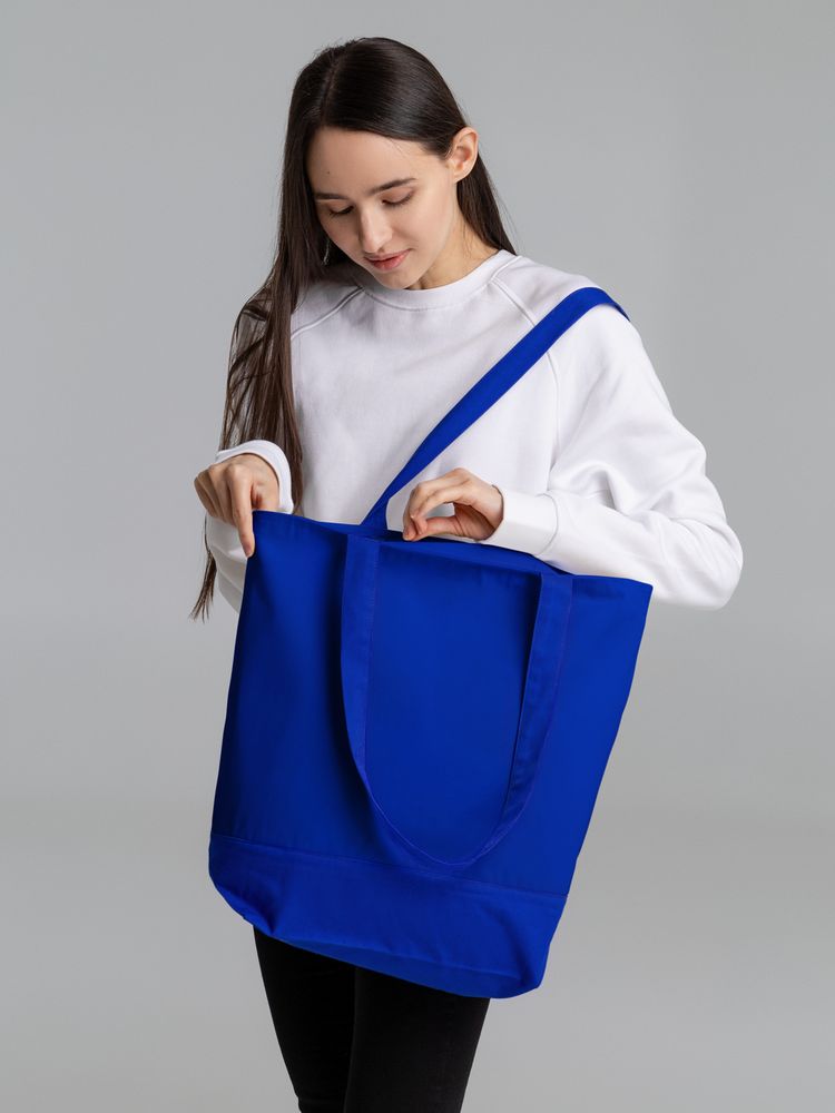 Сумка для покупок на молнии Shopaholic Zip, синяя-3